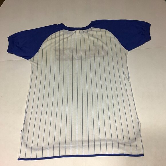 Vintage Coca Cola Ringer Baseball Striped T Shirt Size L 12-14 Blue/White USA - Picture 3 of 7